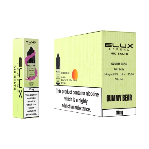 Elux Legend 1 Box of 10-10ml Nic Salts 20Mg (50VG/50PG) Gummy Bear https://urbancbd.co.uk