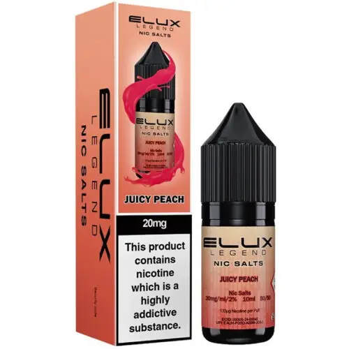 Elux Legend 10ml Nic Salts 20Mg (50VG/50PG) Juicy Peach https://urbancbd.co.uk