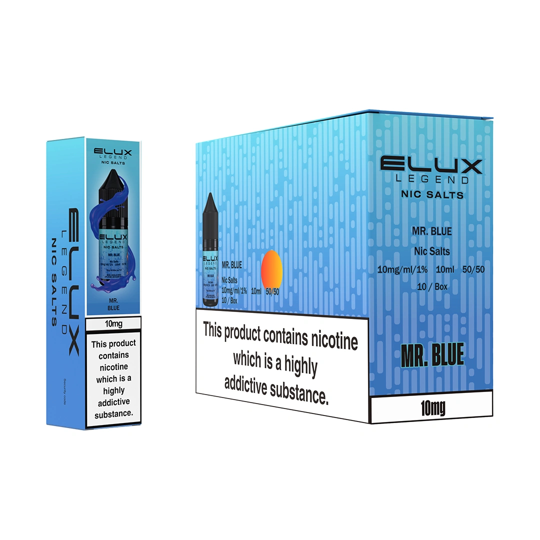 Elux Legend 1 Box of 10 - 10ml Nic Salts 20Mg (50VG/50PG) Mr Blue https://urbancbd.co.uk